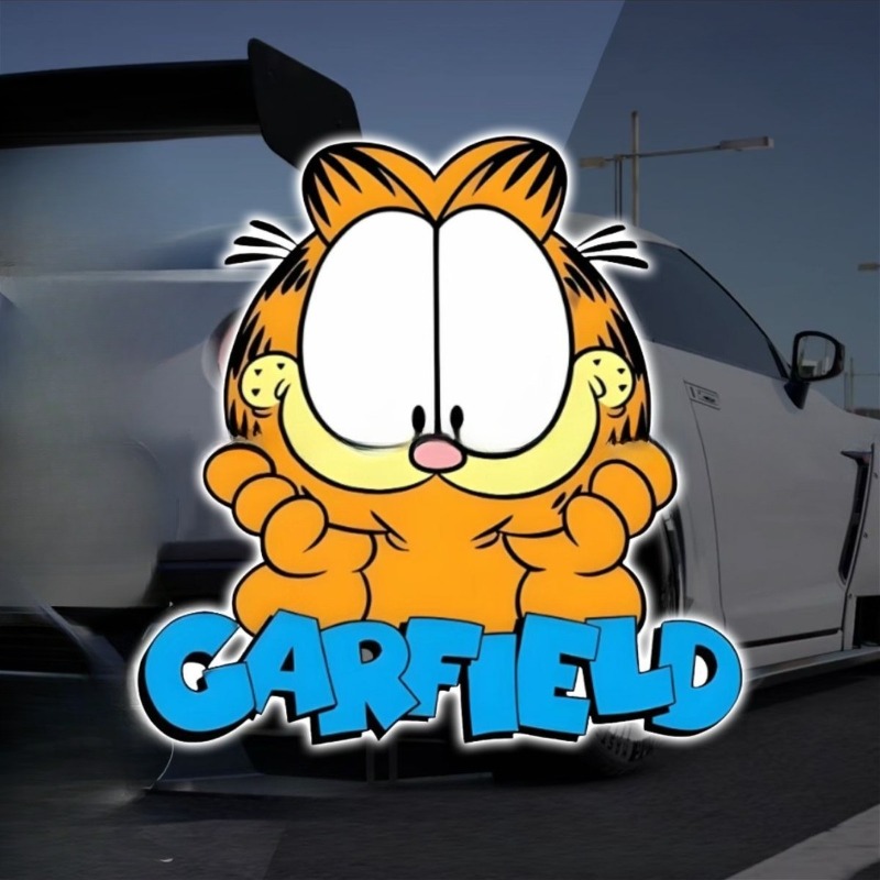 Car Accessories Sticker - クリエイティブな漫画風のかわいいガーフィールドの車用ステッカー、パーソナライズされたプリントカーステッカー、バイクや電気自動車の装飾ステッカー