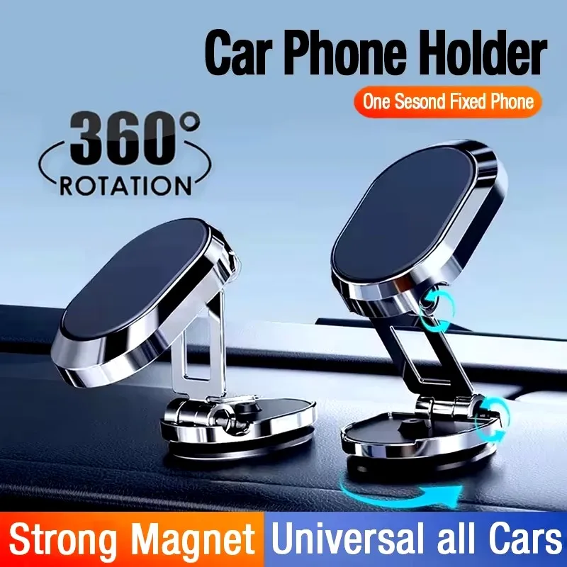Car Accessories Xiaomi - マグネット式車載スマホホルダー、マグネット式スマートフォンサポート、GPS対応、折りたたみ式車載電話ブラケット、iPhone 15、13、12、11、Samsung、Xiaomi対応
