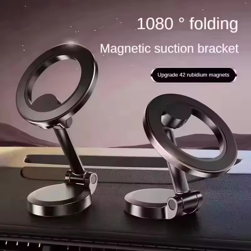 Car Accessories Xiaomi - マグセーフ360対応折りたたみ式マグネット式車載携帯電話ホルダー ° iPhone 17、Huawei、Xiaomi対応 車載用調整可能マグネット式マウントスタンド