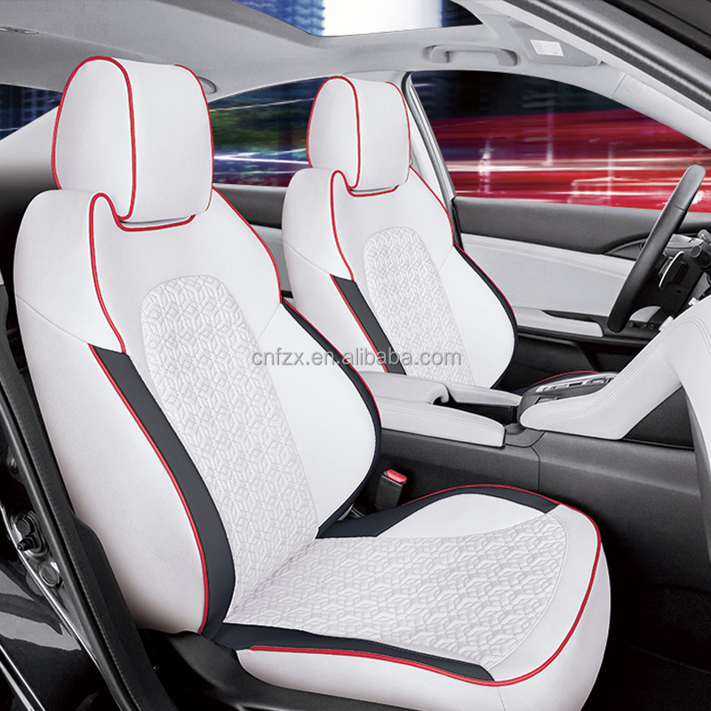 Leather Car Seat Cover - 2026年流行のレザー製テスラ用カーシートカバー 防水フルカバー5席対応カーシートプロテクター