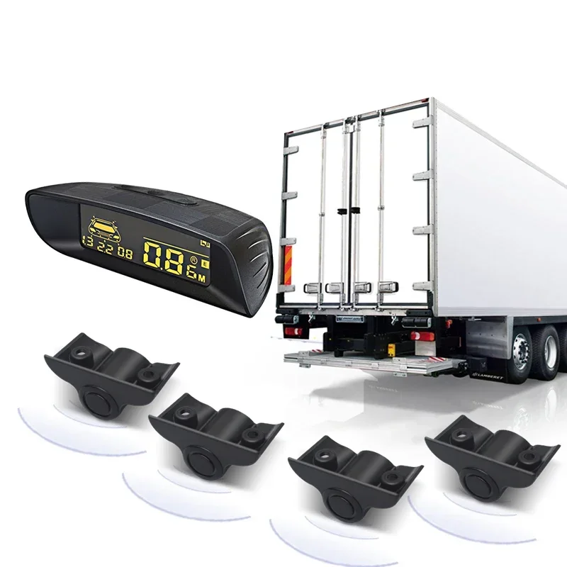 Car Accessories Near Me - トラック用パークトロニックバックアップレーダー駐車センサー4キット、バン、RV、トラック、トレーラー用LCDディスプレイ、音声ビープアラーム付き