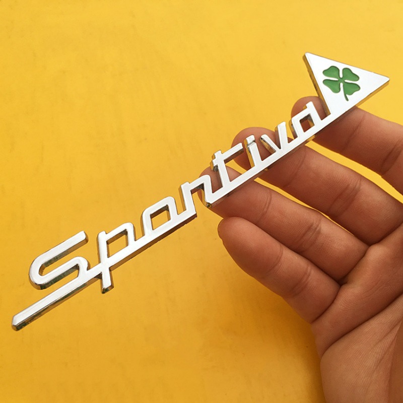 Car Accessories Sticker - 高品質改造メタルステッカー SPORTIVA 四つ葉のクローバー スクラッチカバー 車用パーソナライズアクセサリー