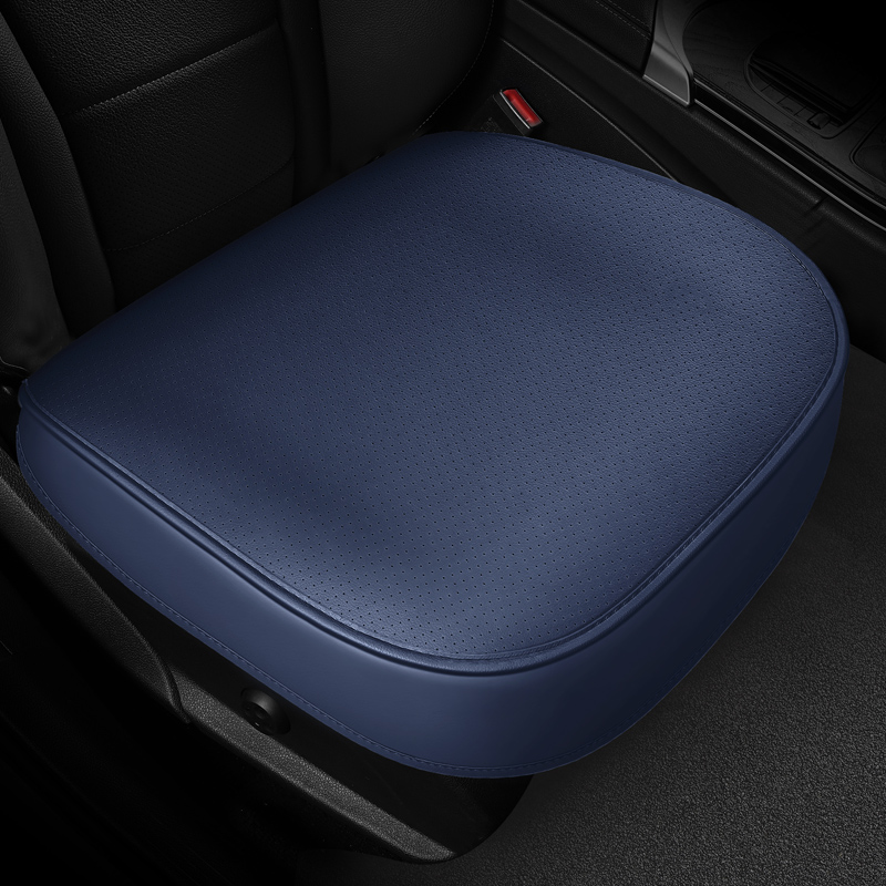 Leather Car Seat Cover - 穴あきレザーカーシートカバーフロントボトムシートクッションカバー、滑り止め、底部を包み込む、車両の95%に適合