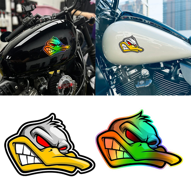 Car Accessories Nz - 1PC おかしい漫画怒っているアヒルの頭オートバイステッカースクーターステッカーバイク燃料タンクビニールデカール外装車のステッカー