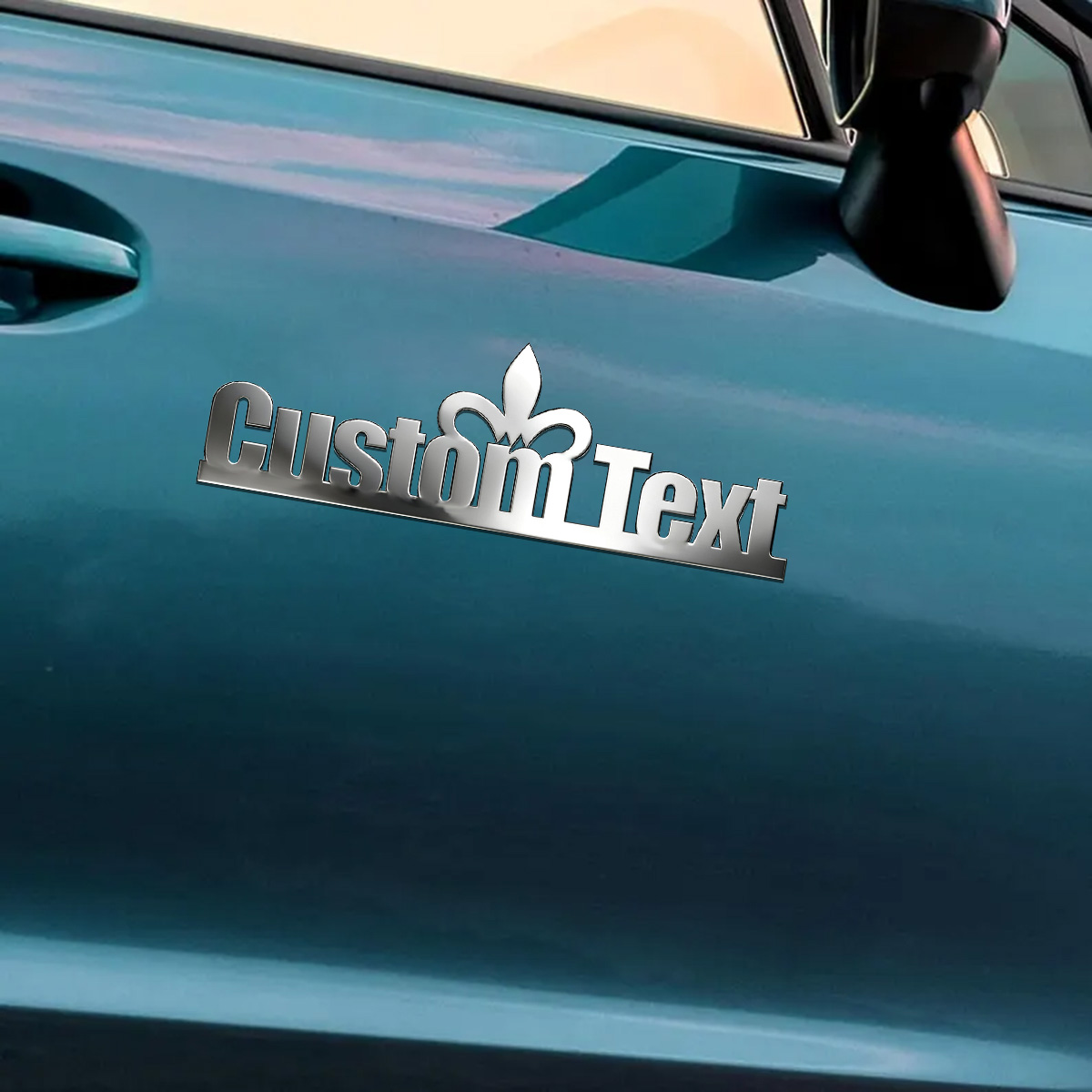 Car Accessories Sticker - クラシックフォントシッククラウンメタルカースタイリングボディサイドステッカーカスタマイズロゴバッジエンブレムバイク防水アクセサリー