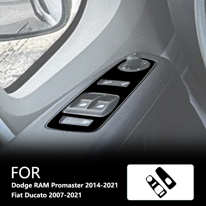 Car Accessories Brand - ウィンドウリフトコントロールパネル真新しい ABS グロスブラックステッカーダッジラムプロマスター 14-21 フィアット Ducato