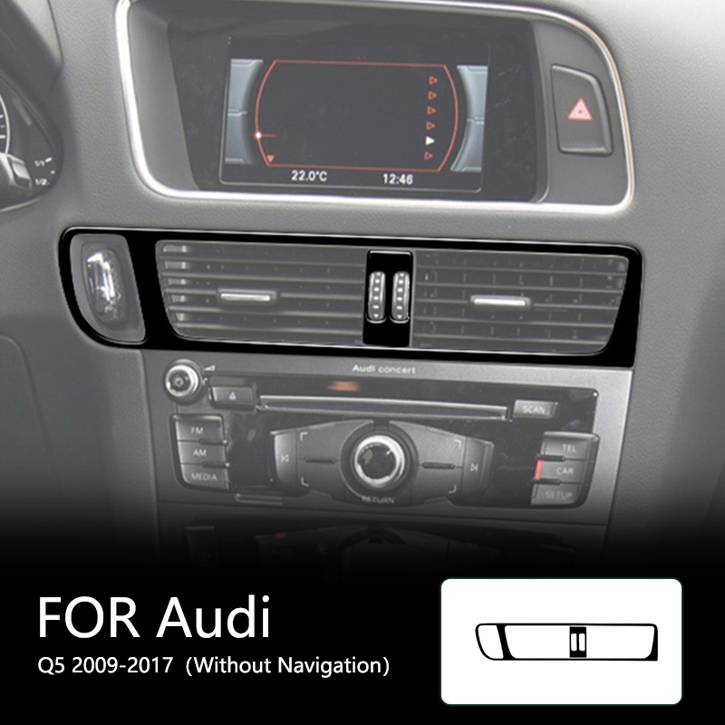 Car Accessories Brand - アウディq5用の光沢のある黒いABSステッカー,エアコンの排気フレーム,カーアクセサリー,ナビゲーションなし,2009-2017,新品