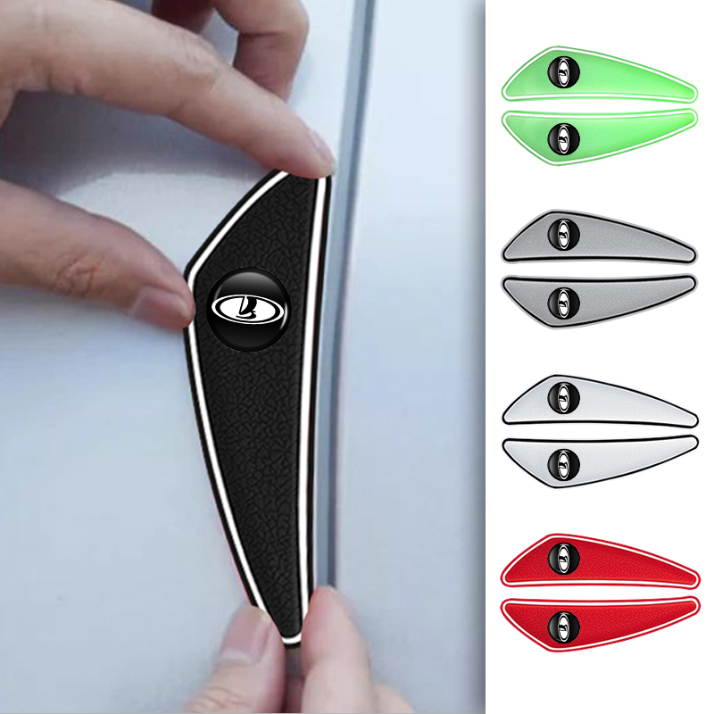 Car Door Edge Guard - ラダ2110、2114、ラルグス2112、110、2105、2107、2106、ヴェスタ、ニヴァ用、車のドアエッジ保護ステッカー4枚セット