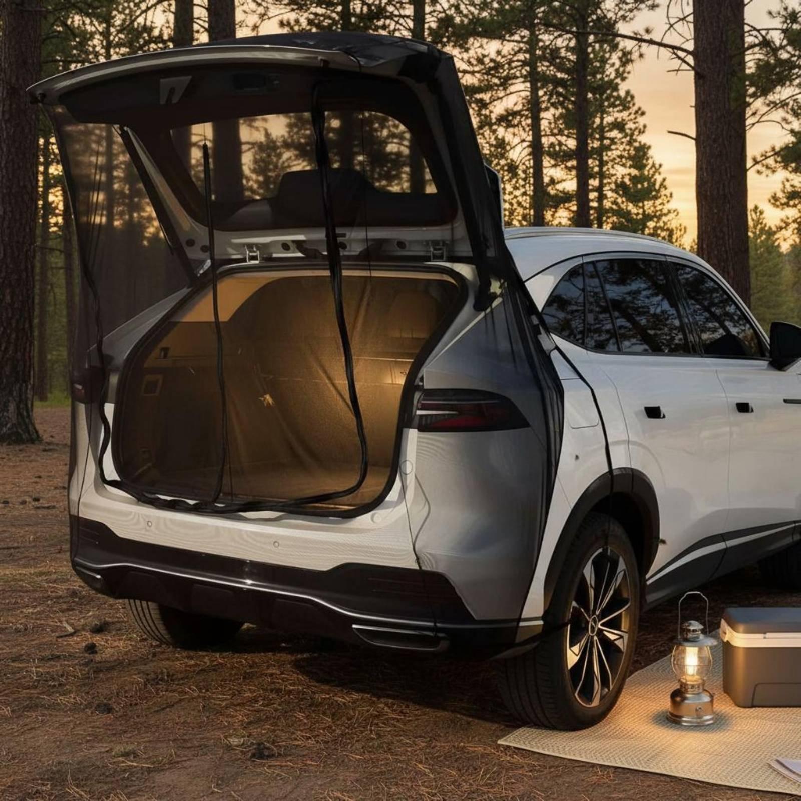 リアドアメッシュ蚊帳テールゲートテント屋外キャンプアクセサリ - Car Accessories For Camping のレビューと価格