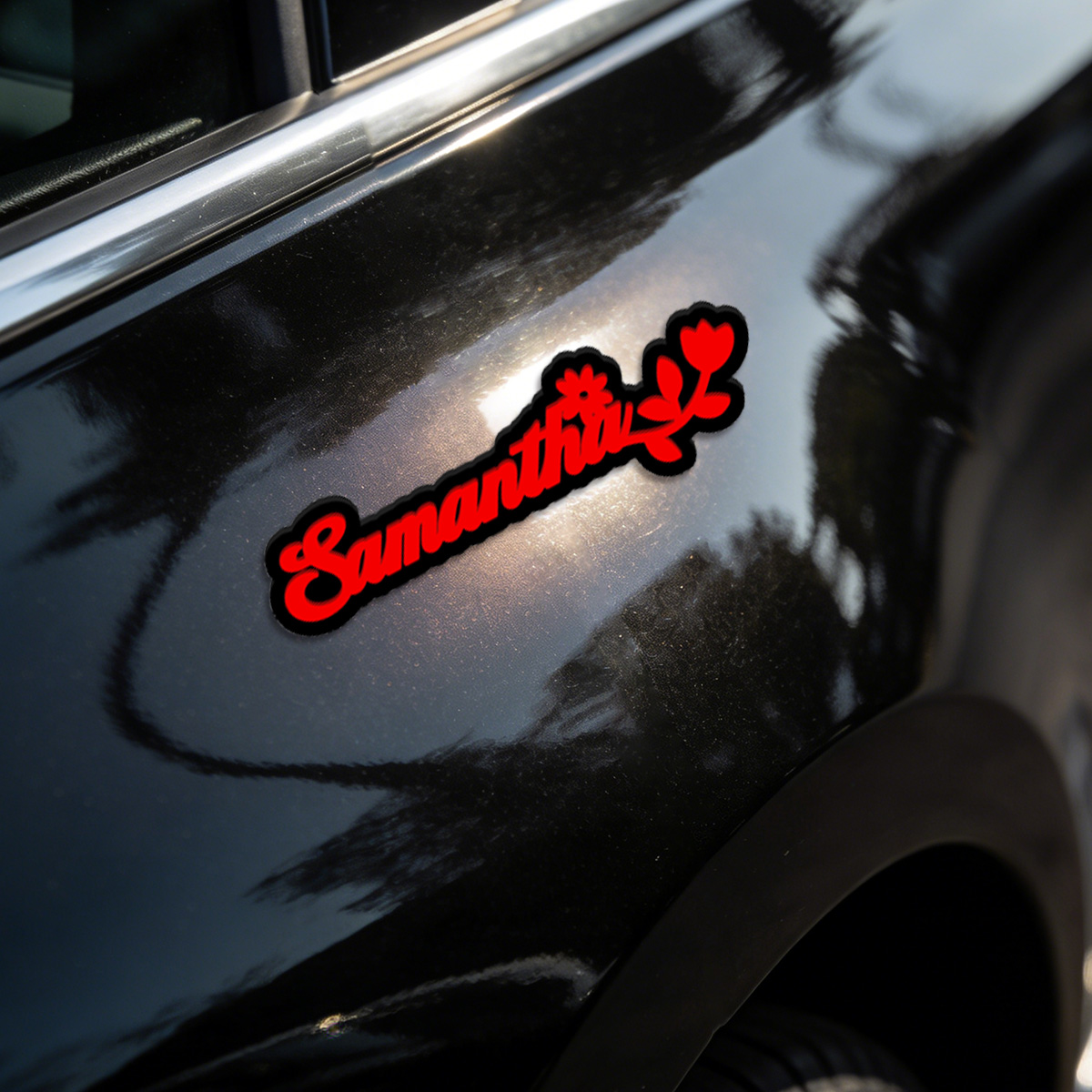 花柄カーステッカー、防水パーソナライズネームレターデカール、 - Car Accessories Sticker のレビューと価格