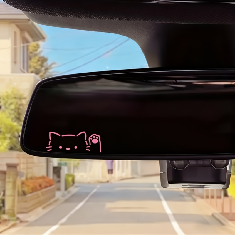 2枚セット 漫画風の覗き見猫 車のミラーステッカー スタイリ - Car Accessories Nz のレビューと価格