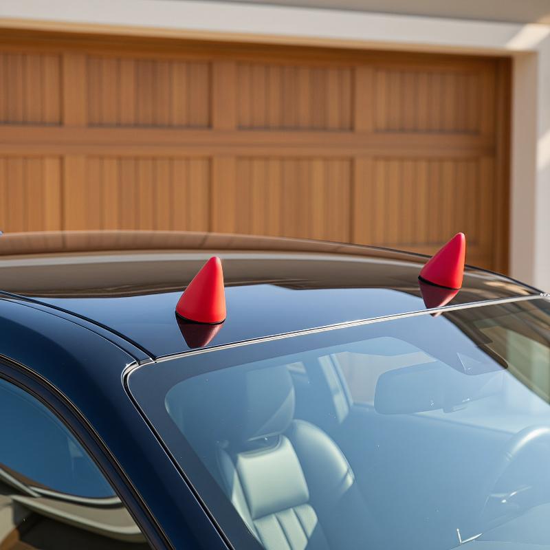 車外装装飾ステッカー 赤色ミニ円錐形自己粘着シリコンデビルア - Car Door Edge Guard のレビューと価格