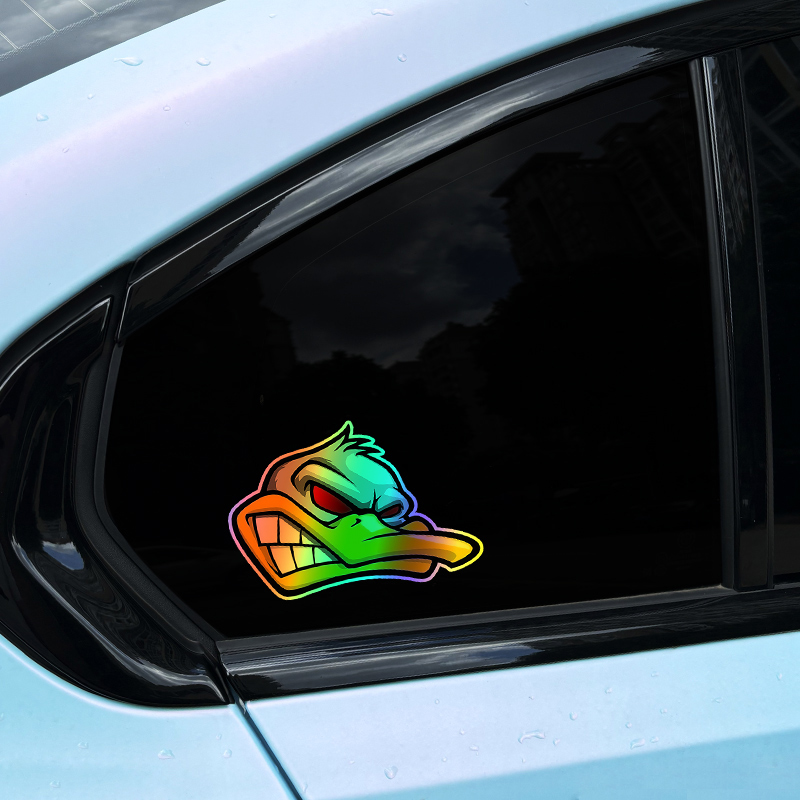 1PC おかしい漫画怒っているアヒルの頭オートバイステッカー - Car Accessories Nz のレビューと価格