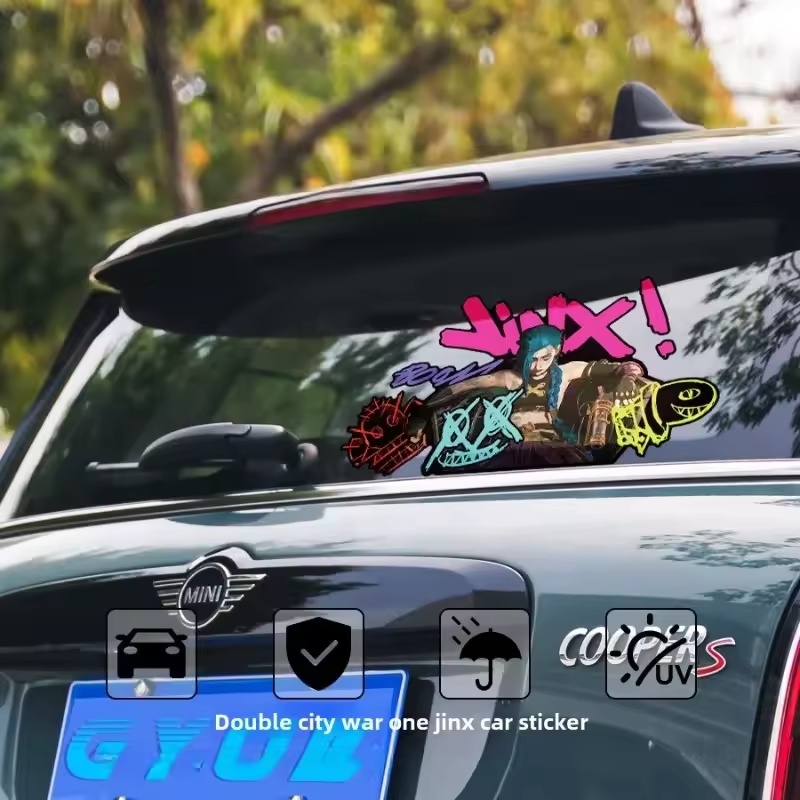 Arcane Jinx グラフィティ反射車ステッカー電動バイ - Car Accessories Sticker のレビューと価格