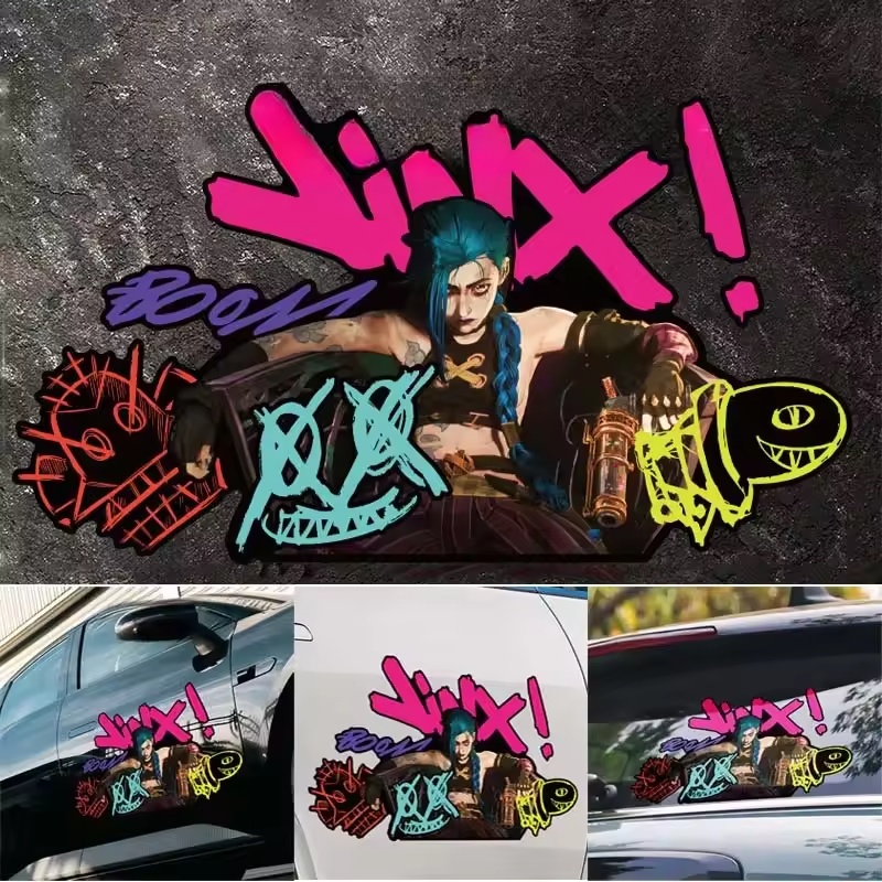 Arcane Jinx グラフィティ反射車ステッカー電動バイ - Car Accessories Sticker のレビューと価格