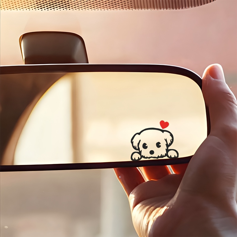 2枚セットのかわいい漫画犬の楽しいビニールステッカー、車、S - Car Accessories Nz のレビューと価格