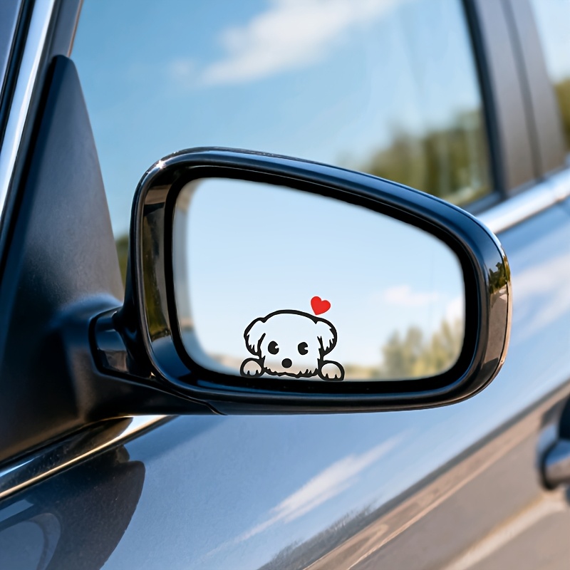 2枚セットのかわいい漫画犬の楽しいビニールステッカー、車、S - Car Accessories Nz のレビューと価格