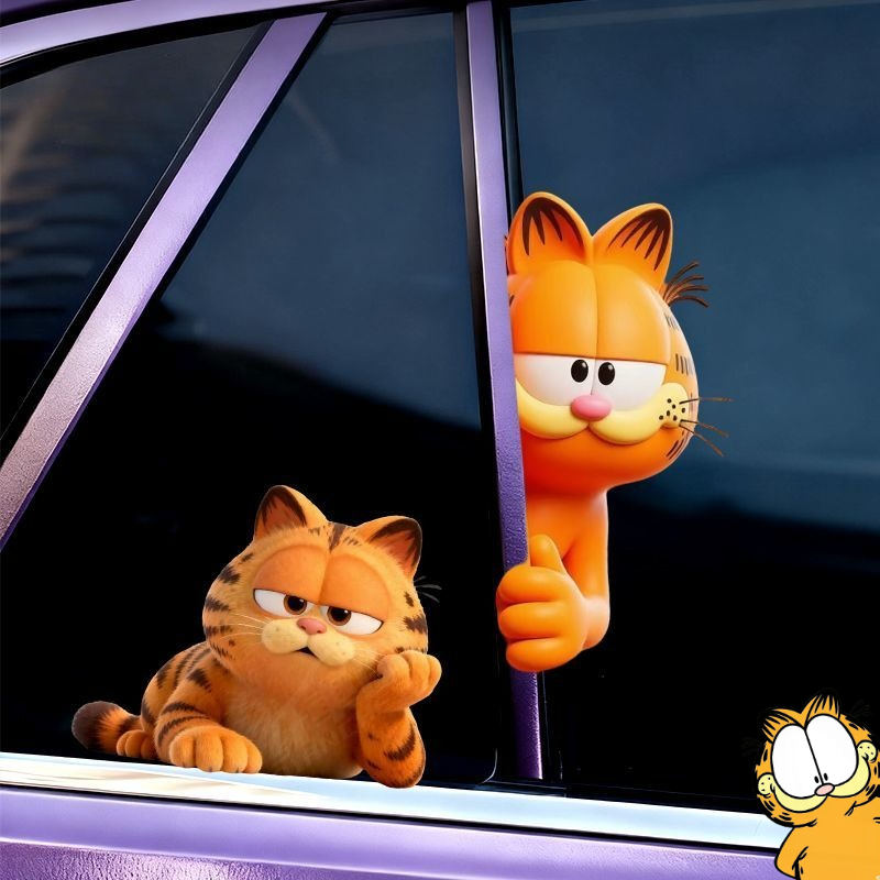 ガーフィールドアニメ漫画かわいい面白い密かに観察しているステ - Car Accessories Sticker のレビューと価格