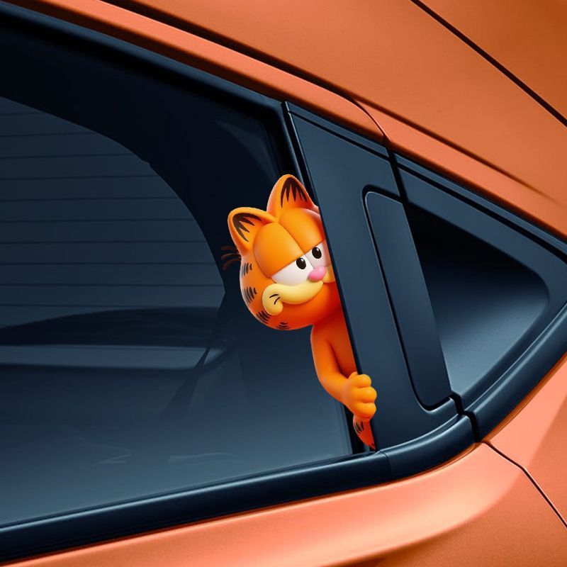 ガーフィールドアニメ漫画かわいい面白い密かに観察しているステ - Car Accessories Sticker のレビューと価格