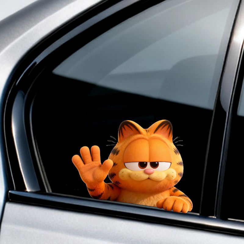 ガーフィールドアニメ漫画かわいい面白い密かに観察しているステ - Car Accessories Sticker のレビューと価格