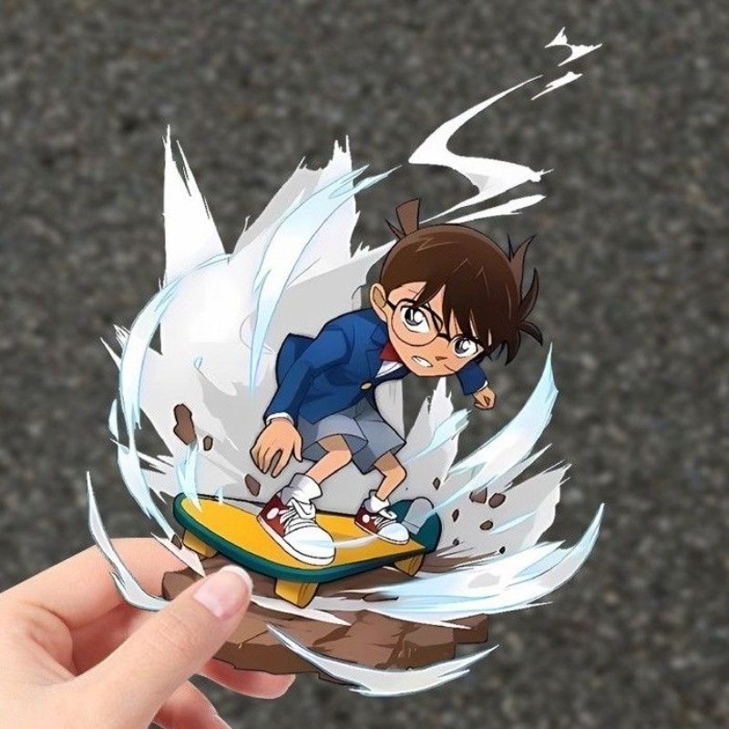 名探偵コナン漫画スケートボードステッカー、防水デカール、車、 - Car Accessories Sticker のレビューと価格