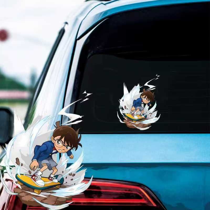 名探偵コナン漫画スケートボードステッカー、防水デカール、車、 - Car Accessories Sticker のレビューと価格