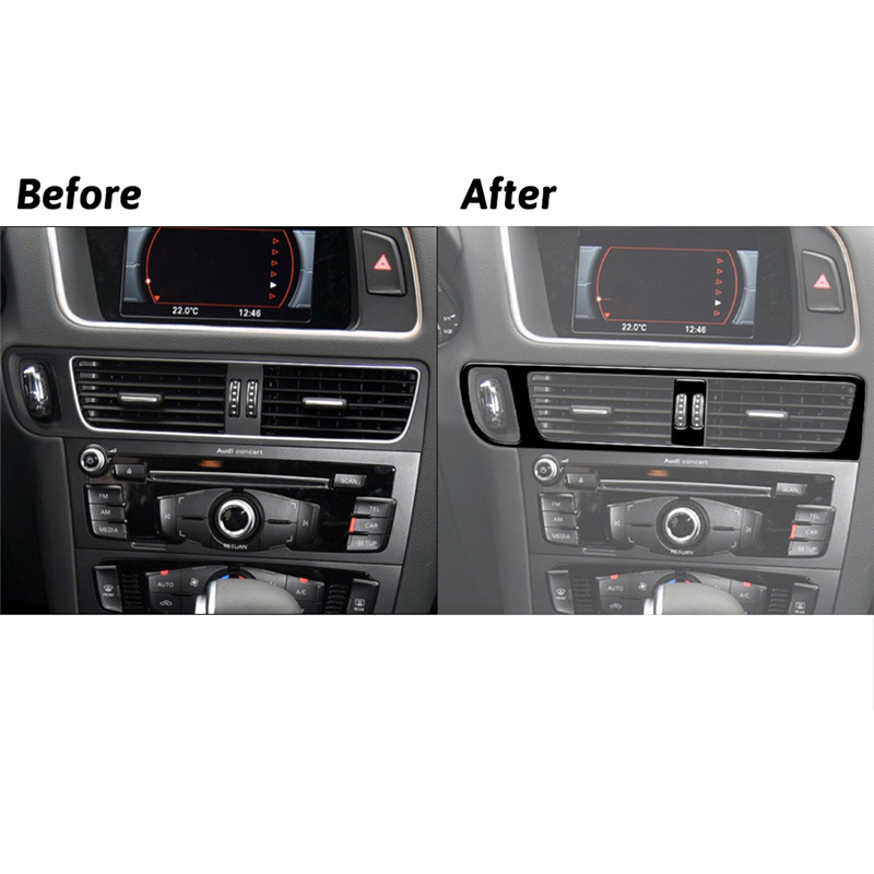 アウディq5用の光沢のある黒いABSステッカー,エアコンの排 - Car Accessories Brand のレビューと価格
