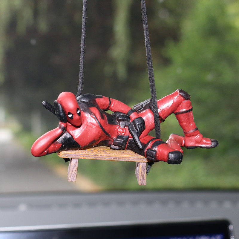 マーベルデッドプール車のバックミラーペンダント読書デッドプー - Car Accessories Xmas のレビューと価格