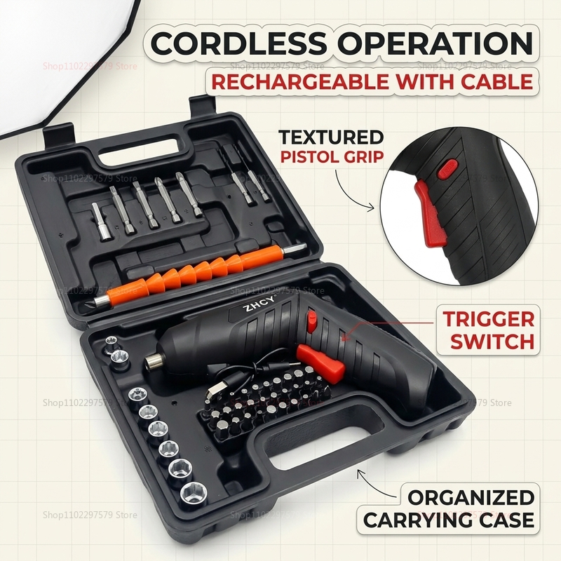 充電式コードレス電動ドライバーセット。家庭でのDIY、修理、 - Car Accessories For Camping のレビューと価格