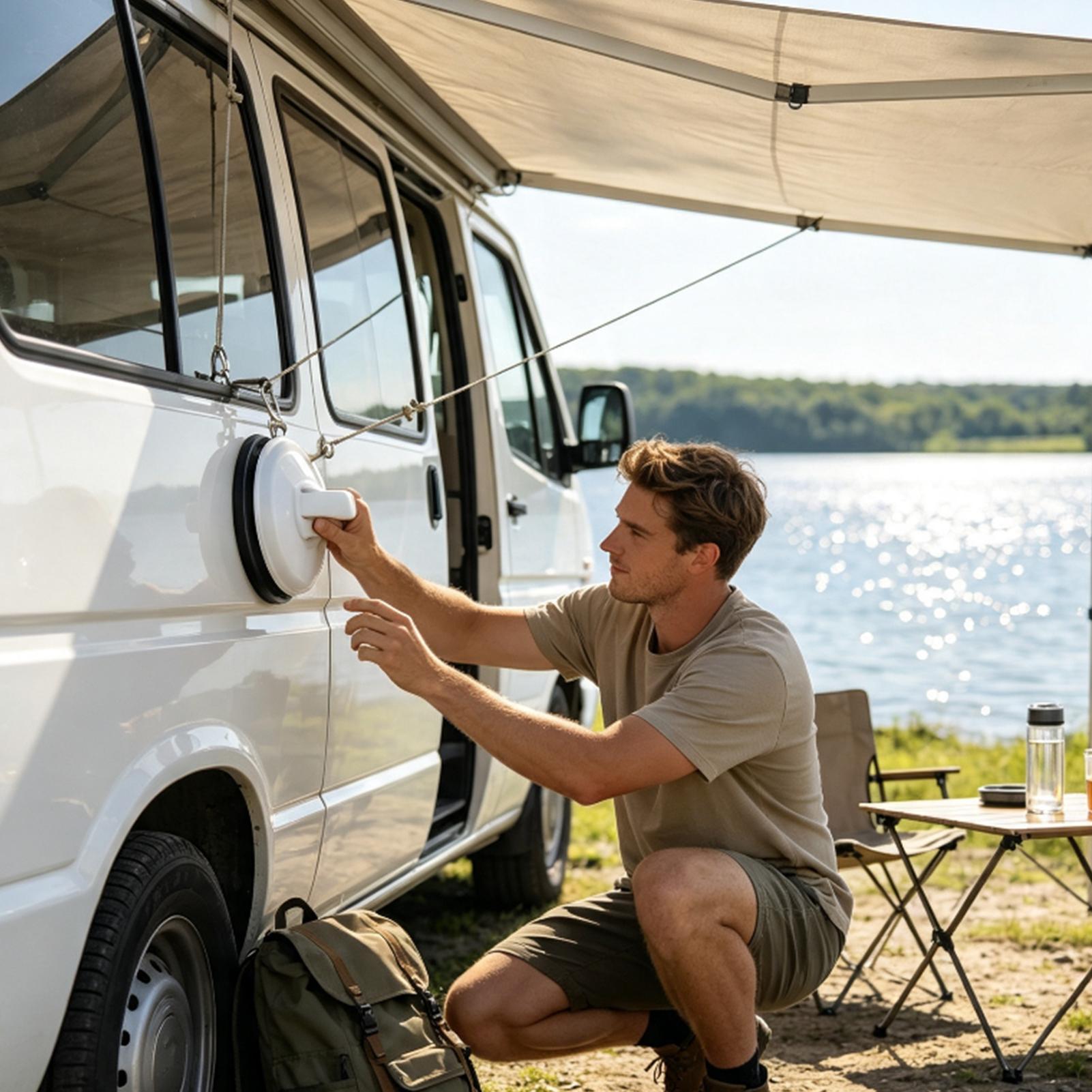 強力な吸盤、ヘビーデューティー真空、穴あけ不要、滑り止めフッ - Car Accessories For Camping のレビューと価格