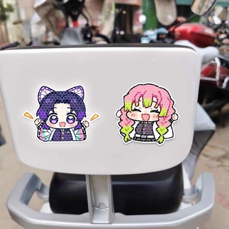 鬼滅の刃のキャラクター風車用反射ステッカー、電動車両ヘルメッ - Car Accessories Sticker のレビューと価格